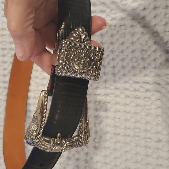 Vintage Brighton Museum Collection Black Leather Western Belt size Small - Picture 5 of 8